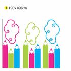 Adesivo Parede Quarto Infantil Lápis De Cor 190x160 Cm