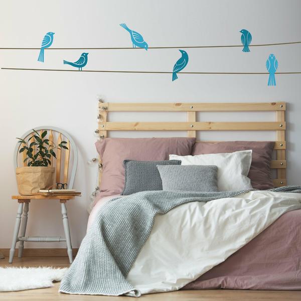 Adesivo Parede Quarto Passaros Coloridos Azul Leroy Merlin