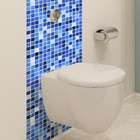 Adesivo Pastilhas Liso Azul e Branco Aquário 25x25 cm com 10un