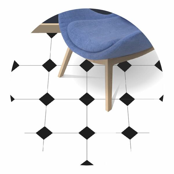 Adesivo Piso  Ladrilho Branco Com Preto Antiderrapante