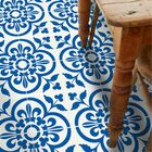 Adesivo Piso Azul E Branco