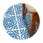 Adesivo Piso Azul E Branco