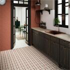 Adesivo Piso Box Antiderrapante Lavável Pastilha Flor Castanh