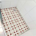 Adesivo Piso Box Antiderrapante Lavável Pastilha Flor Castanho