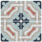 Adesivo Piso De Ladrilho Tons De Azul Lavavel Antiderrapante