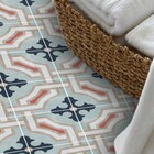 Adesivo Piso De Ladrilho Tons De Azul Lavavel Antiderrapante