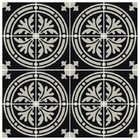 Adesivo Piso Floral Preto E Cinza