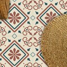 Adesivo Piso Ladrilho Arabesco Lavável Antiderrapante