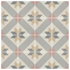 Adesivo Piso Ladrilho Estrela Bege Antiderrapante