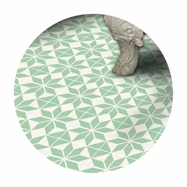 Adesivo Piso Ladrilho Estrela Verde Antiderrapante Lavável