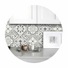 Adesivo Piso Ladrilho Patchwork Cinza Antiderrapante