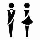 Adesivo Porta Banheiro Ele & Ela