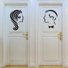 Adesivo Porta Banheiro Ele & Ela Perfil