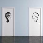 Adesivo Porta Banheiro Ele & Ela Perfil