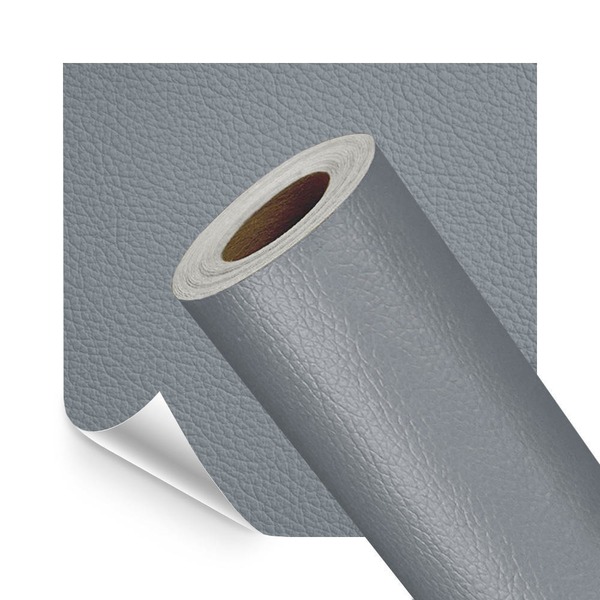 Adesivo Revestimento Em Couro Sintético Cinza 50 X 137cm