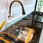 Adesivo Revestimento Mármore Preto Gold Impermeável Texturiza