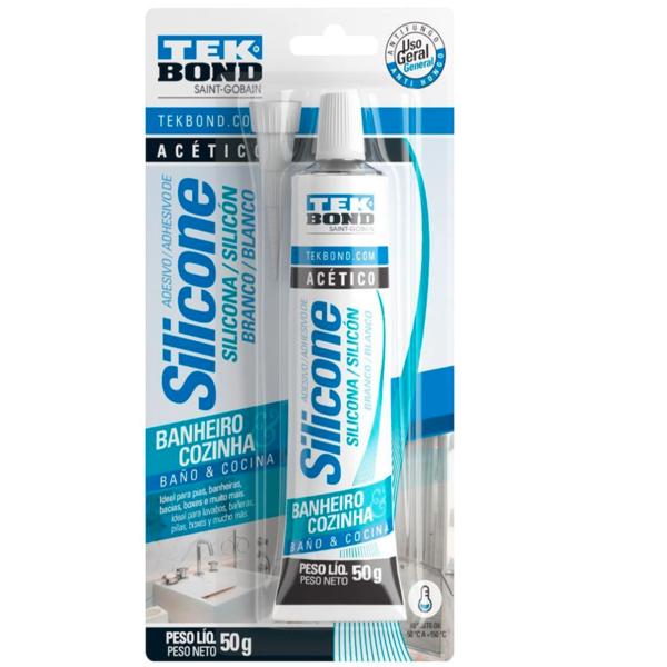 Adesivo Selante De Silicone Tekbond Blister 50g Com 12 Unidad