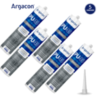 Adesivo Selante PU40 Cinza 400g Argacon Kit 5 Unidades