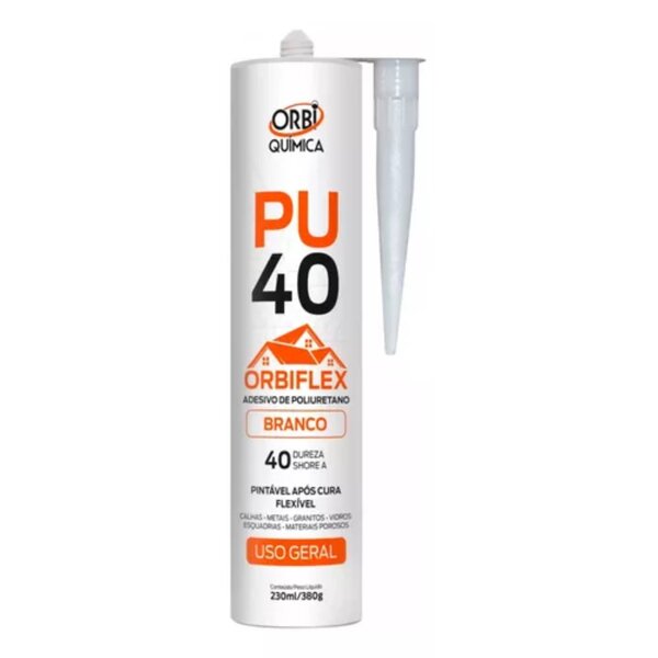 Adesivo Selante Pu 40 380g 230ml 3 Peças Branco Orbi