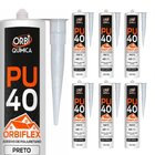 Adesivo Selante Pu 40 380g 230ml 6 Peças Preto Orbi