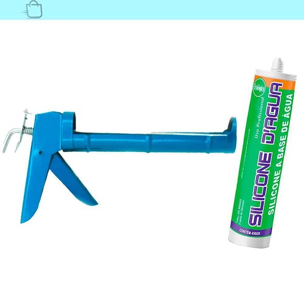 Adesivo Silicone Acrilico Dagua Preto Com Aplicador