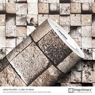 Adesivo Vinil Grosso Papel De Parede Bege Cubo 3d (1 22x0 50m