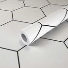 Adesivo Vinílico Lavavel Para Piso Com Textura Hexágono Branc