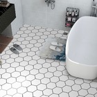 Adesivo Vinílico Lavavel Para Piso Com Textura Hexágono Branc