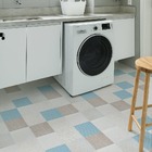 Adesivo Vinílico Lavavel Para Piso Quadrados Mistos Azul E Be