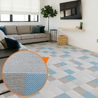 Adesivo Vinílico Lavavel Para Piso Quadrados Mistos Azul E Be