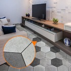 Adesivo Vinilico Lavavel Para Piso Texturizado Hexágono Cinza