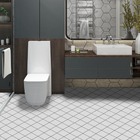 Adesivo Vinilico Lavavel Para Piso Texturizado Losango Branco