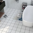 Adesivo Vinilico Lavavel Para Piso Texturizado Quadrado Branco