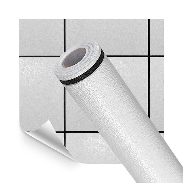 Adesivo Vinilico Lavavel Para Piso Texturizado Quadrado Branco