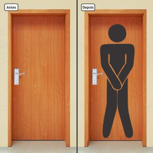 Adesivo Vinílico Porta De Banheiro Apertado Masculino