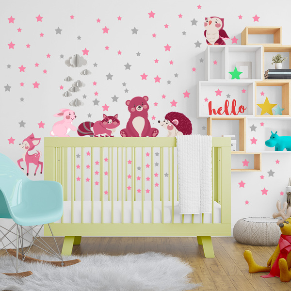 Adesivos De Parede Decorativo Animais Bichinhos Estrelas - Co