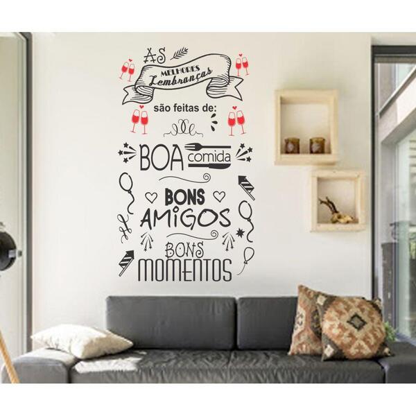 Adesivos De Parede Frase Melhores Lembranças Preto E
