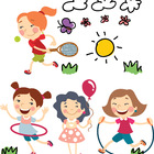 Adesivos de Parede Infantil Meninas Brincando