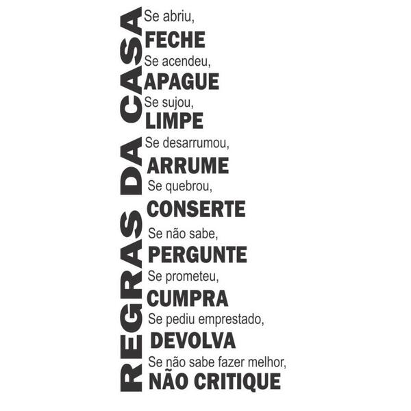 Adesivos Decorativos De Parede Educação Regras Da Casa