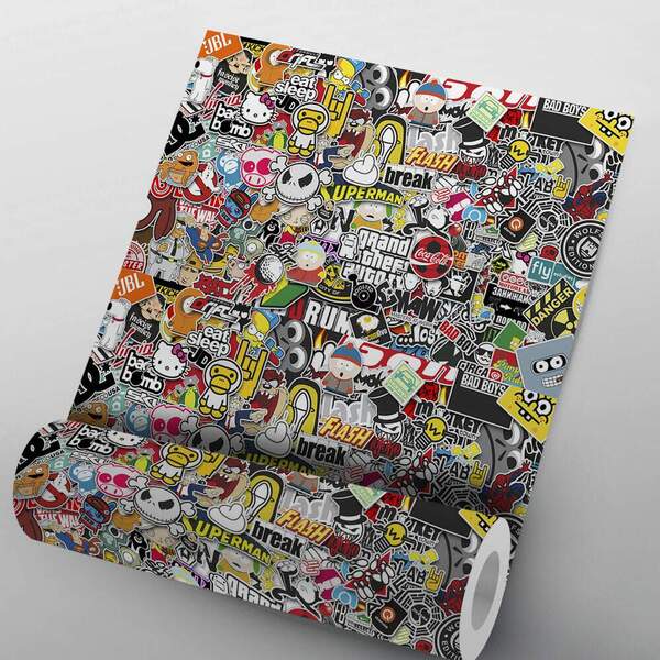 Pellicola per cubicatura sticker bomb, dippatura, water transfer printing