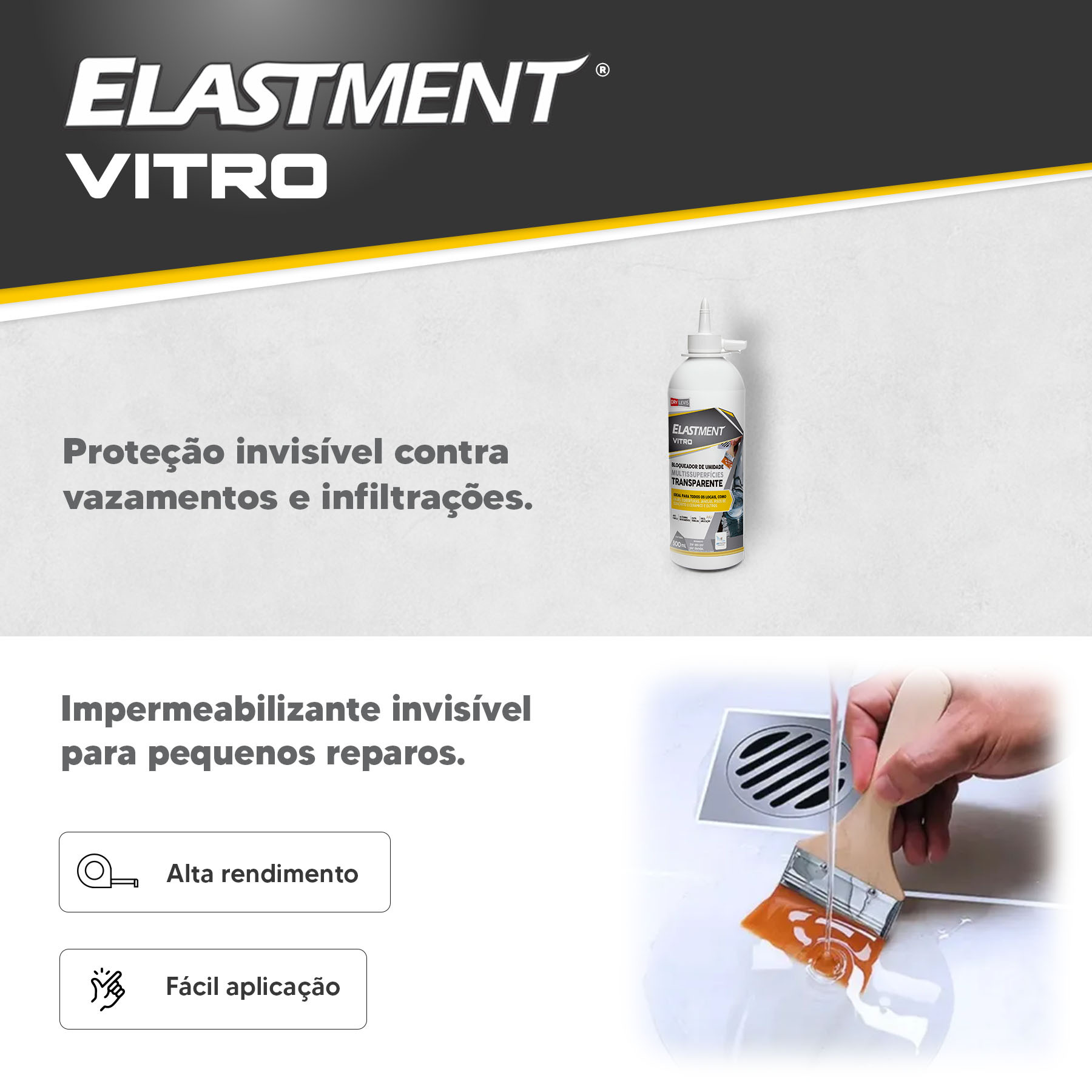 Bloqueador de Umidade Impermeabilizante Drylevis Elastment Vitro 500ml Transparente