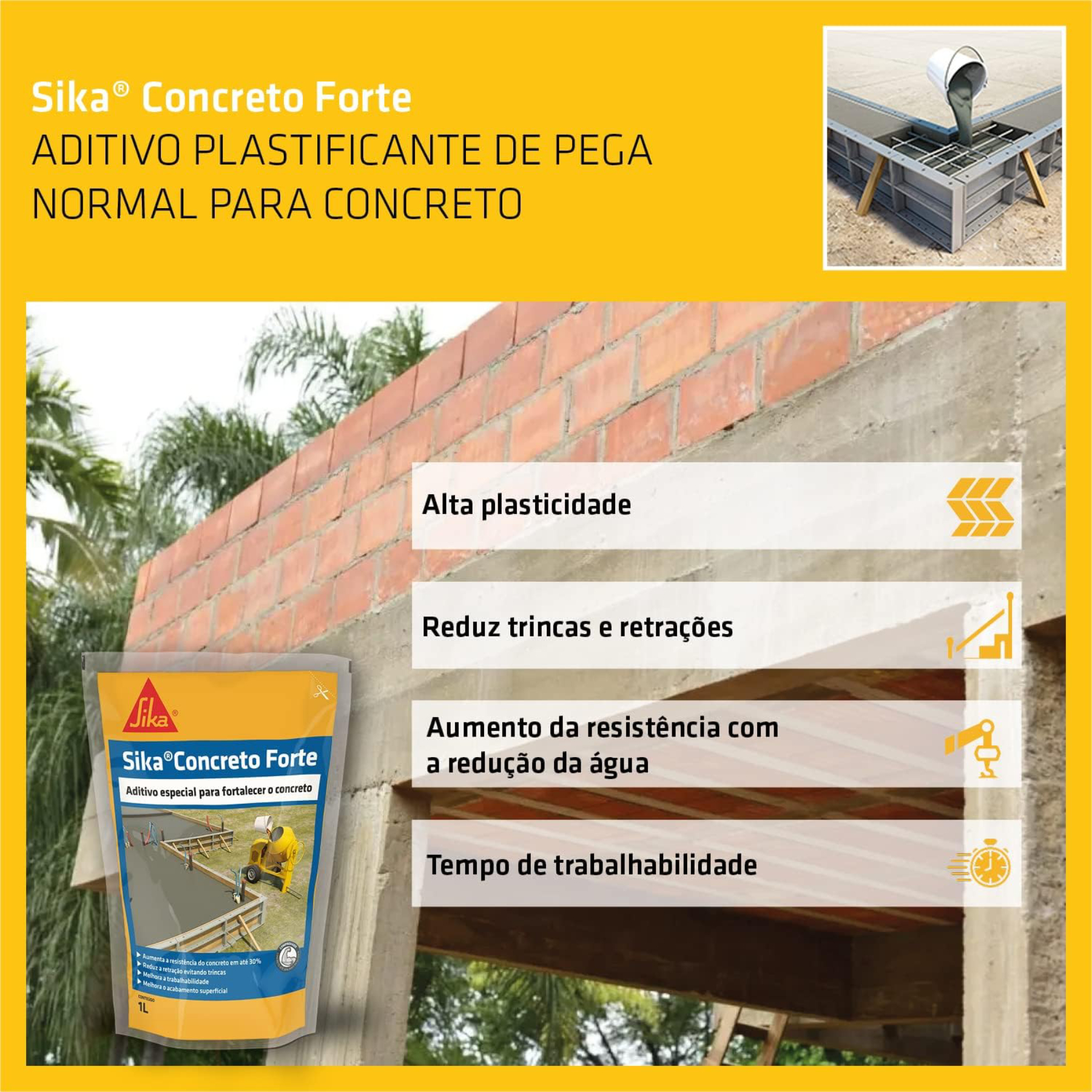 Aditivo Sika Concreto Forte 18L Marrom