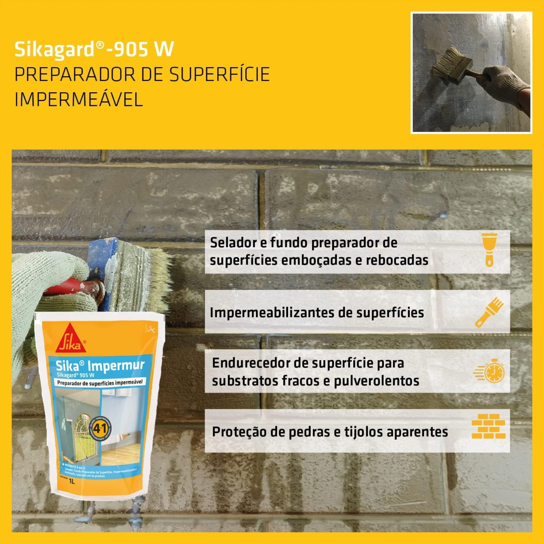 Aditivo Impermeabilizante Sika ImperMur 1L Branco