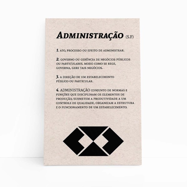 Administração Dicionário Minimalista Quadro Canvas 100x70cm