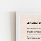 Administração Dicionário Quadro Moldura Branca 60x40cm