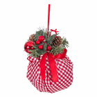 Adorno Bola para Árvore Plástico Vermelho e Verde Escuro 13x38cm Cromus