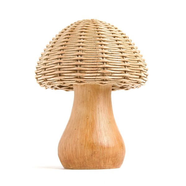 Adorno Cogumelo para Árvore Resina Marrom Claro 7x12x12cm Cromus