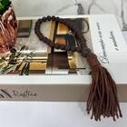 Adorno Colar Decorativo Japamala Marrom Luxo