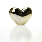 Adorno Coração Decorativo Dourado Em Cerâmica 13x8 Cm - D'ros