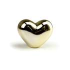Adorno Coração Decorativo Dourado Em Cerâmica 13x8 Cm - D'ros